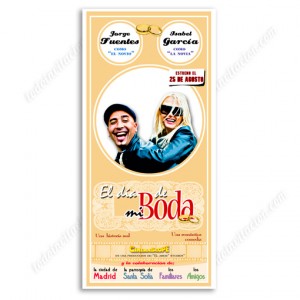 invitación de boda "Cartel de Cine"