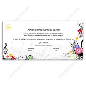 invitación de boda "Color Music"