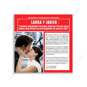 invitación de boda portada de revista