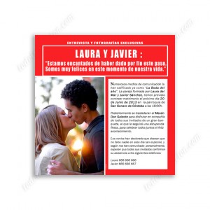 invitación de boda portada de revista