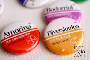 Chapas divertidas para invitados de boda "Medicamentos de boda"