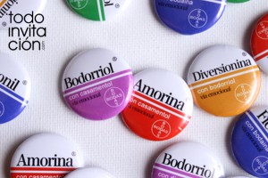 Chapas divertidas para invitados de boda "Medicamentos de boda"