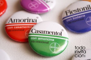 Chapas divertidas para invitados de boda "Medicamentos de boda"