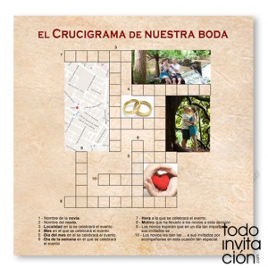 Invitación de boda "Crucigrama"