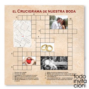 Invitación de boda "Crucigrama"