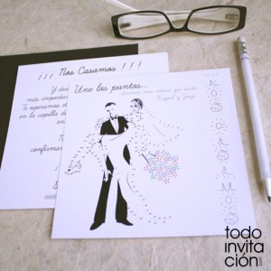 Invitación de boda "Une los puntos"