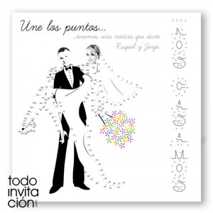 Invitación de boda "Une los puntos"