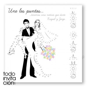 Invitación de boda "Une los puntos"