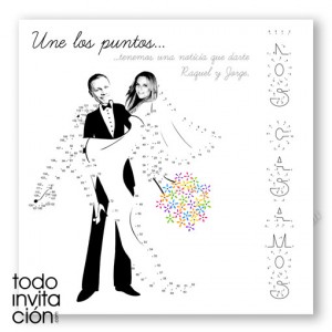 Invitación de boda "Une los puntos"