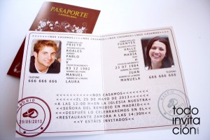 invitación de boda pasaporte