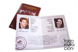 invitación de boda pasaporte