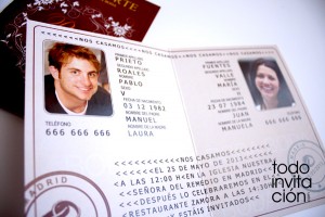 invitación de boda pasaporte