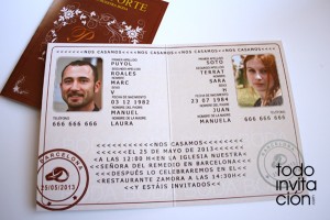invitación de boda pasaporte