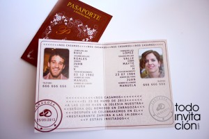 invitación de boda pasaporte