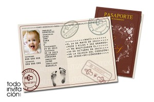 invitacion bautizo pasaporte