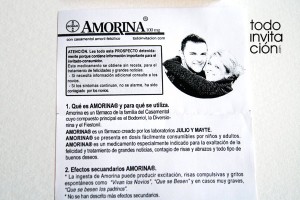 invitacion de boda caja de medicamento amorina