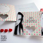 invitacion de boda original con corazones