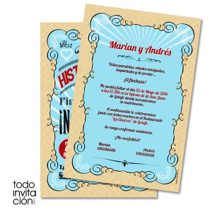 invitacion original de boda letters