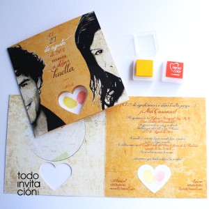 invitacion de boda con huellas dactilares