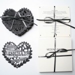 invitacion de boda original con corazones