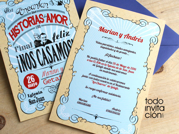 invitaciones de boda Vintage: 8 diseños -