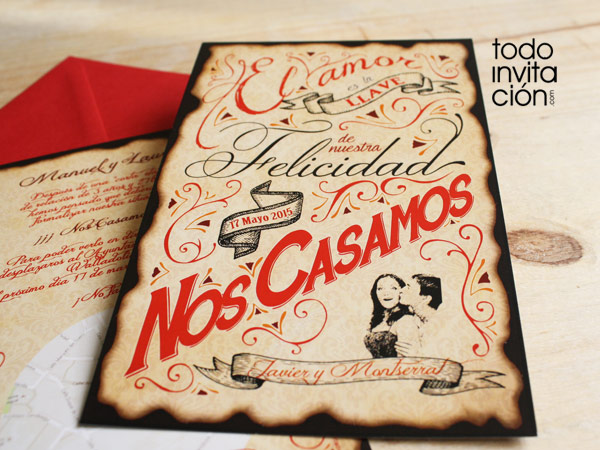 invitaciones de boda Vintage: 8 diseños -