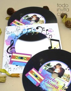 invitacion de boda disco de vinilo