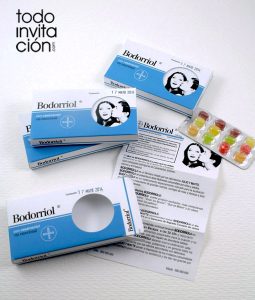 invitacion original caja medicamento