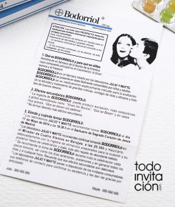 invitacion original caja medicamento