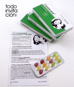 invitacion original caja medicamento
