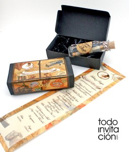 invitacion de boda mensaje en una botella