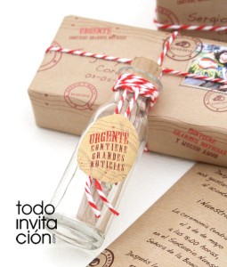 invitacion de boda mensaje en una botella original y diferente