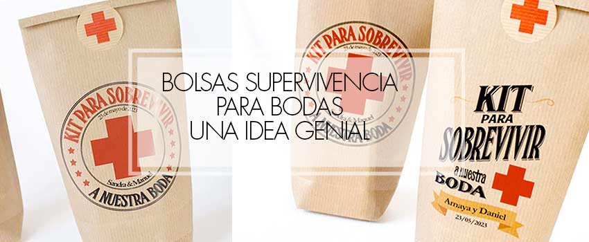 bolsas kit supervivencia para bodas