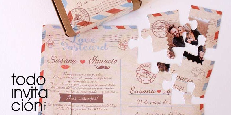 invitacion de boda puzzle