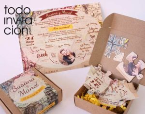 invitacion de boda puzzle original y divertida