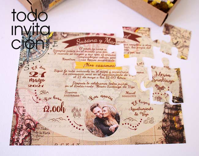 bufanda Dolor Útil ▷ INVITACIÓN DE BODA PUZZLE, DIVERTIDA Y ÚNICA - Todoinvitacion