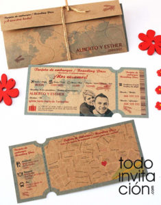 invitación billete de avion kraft