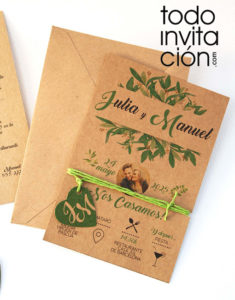 invitación de boda kraft