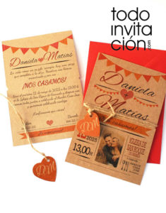 invitación personalizada con kraft