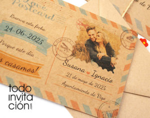 invitación postal romántica