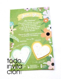 invitaciones plantables de semillas