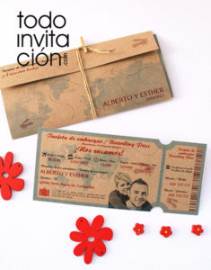 invitacion tarjeta embarque bilete avion