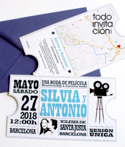 invitacion de boda entrada de cine