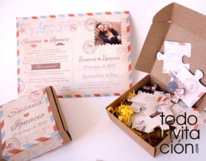 invitacion de boda diferente y original puzzle