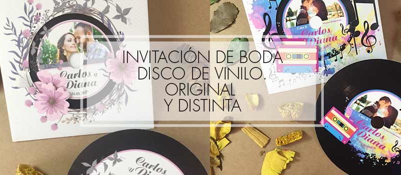 invitación disco de vinilo