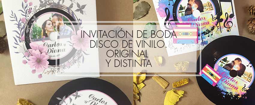 invitación disco de vinilo