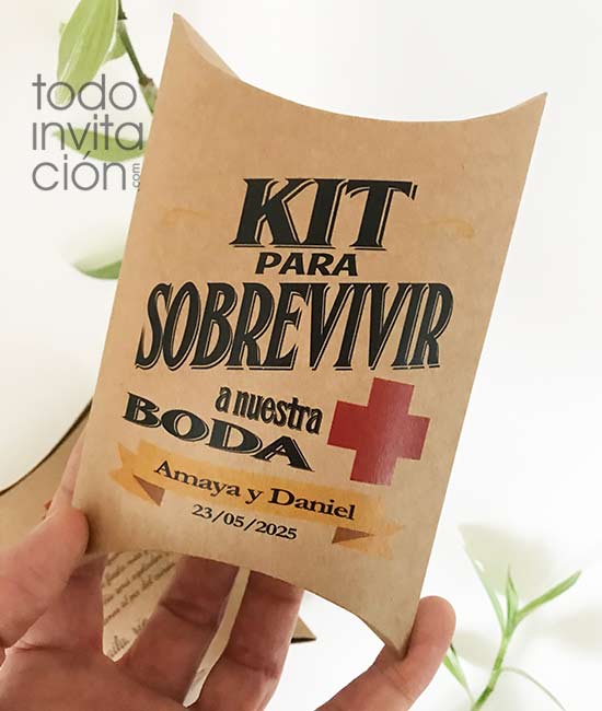 cajas para kit de supervivencia de boda