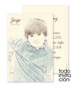 invitacion comunion original lapiz