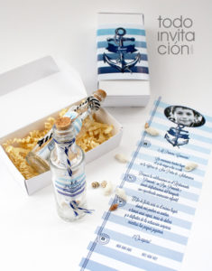 invitacion comunion original mensaje botella