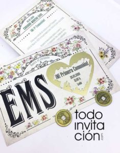 invitacion comunion original rasca